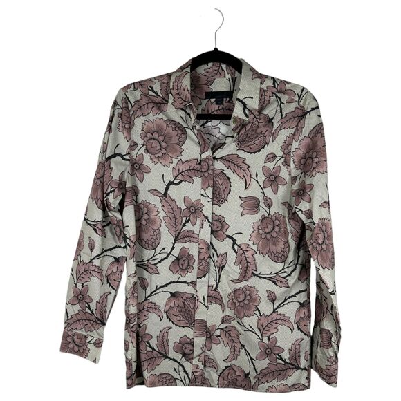 Burberry Prorsum Silk Blend Floral Hidden Button Blouse Women's 38 US 4 - Picture 1 of 7